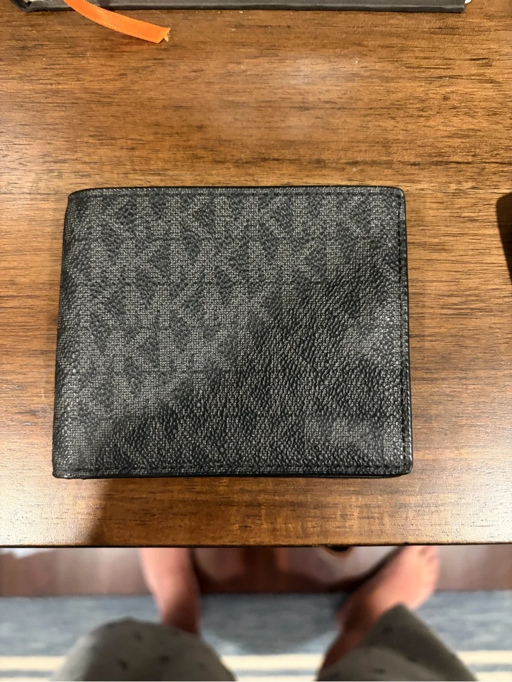 Michael Kors Black/Gray Signature Monogram Bifold Card & Key Holder